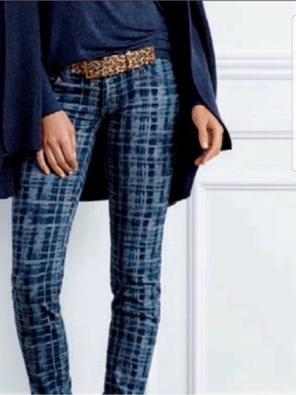 Cabi 3047 Grid Skinny Jeans Size 6